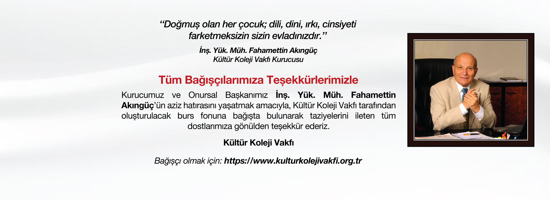 Tüm Bağışçılarımıza Teşekkürle...