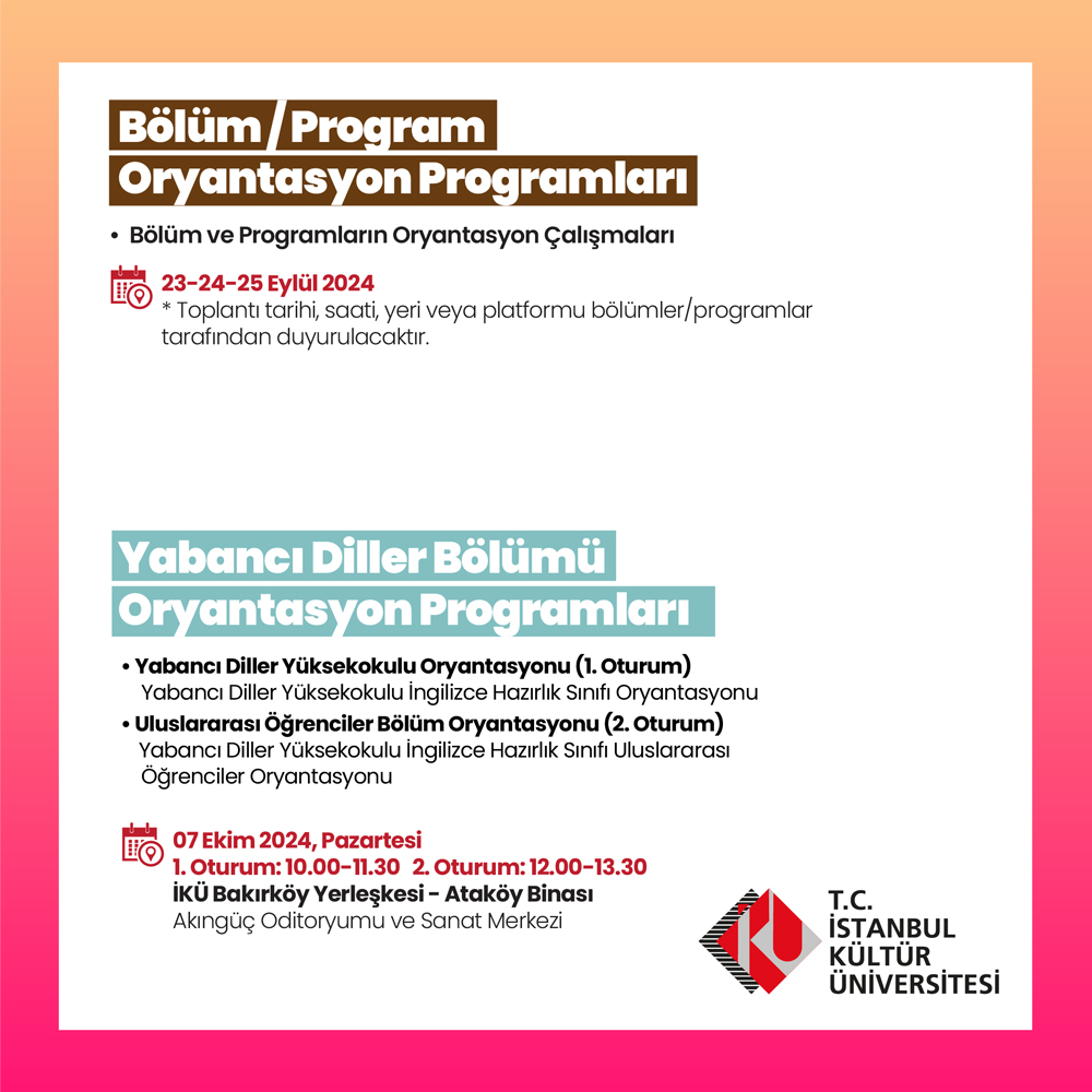 Yabancı Diller Bölüm Oryantasyon Programları