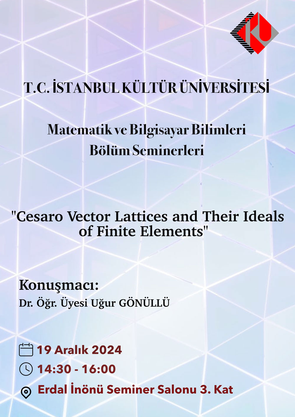 Matematik ve Bilgisayar Bilimleri Bölümü Semineri