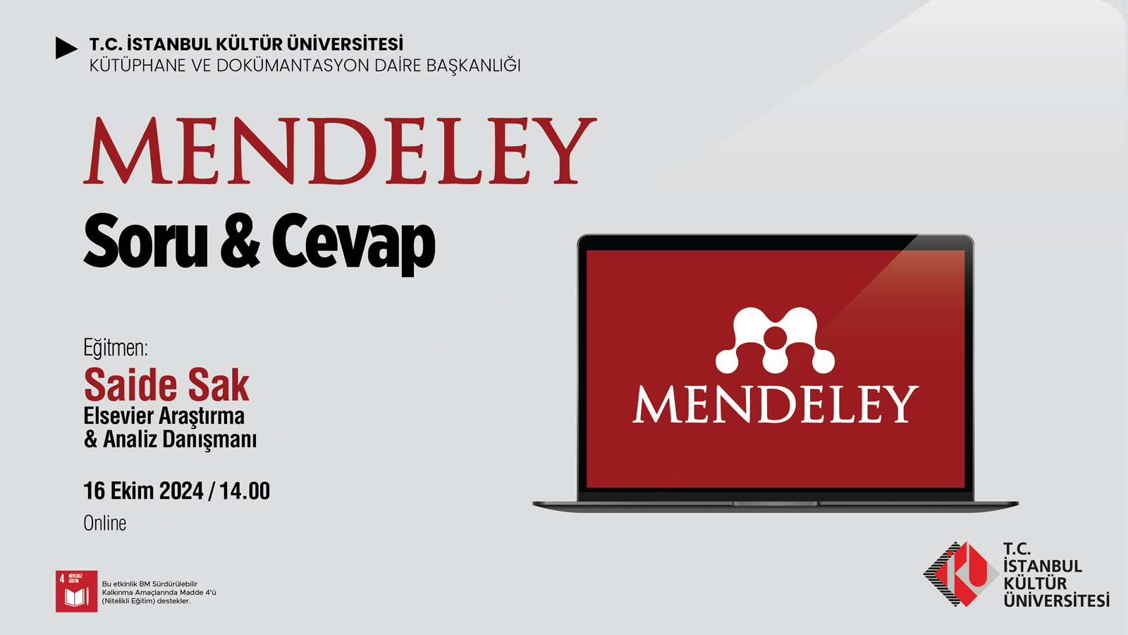 Mendeley Referans Yönetimi Kullanıcı Eğitimi